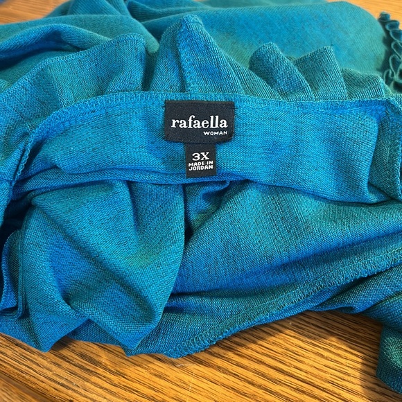 Rafaela Turquoise Ruffle Collar Cardigan New With Tags Size 3X - Picture 8 of 10